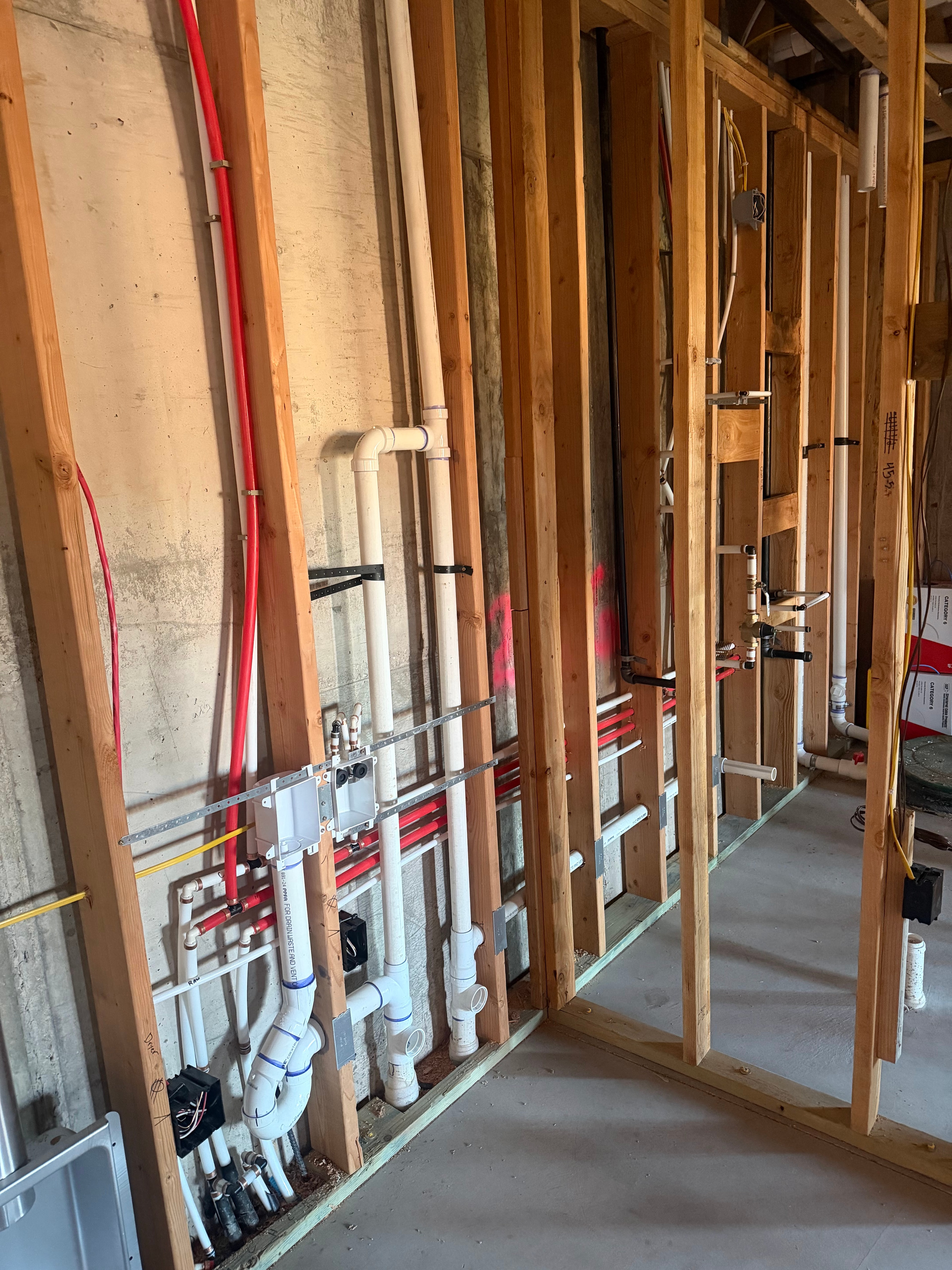 New construction plumbing installation by MBR Construction Services